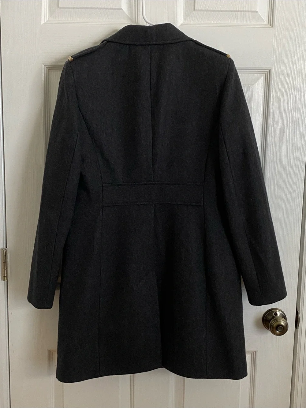 MICHAEL Michael Kors Charcoal Gray Wool-Blend Peacoat – Size M